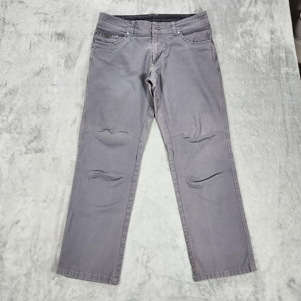 Kuhl Kanvus Jean Pants Mens 34x30 Gray Relaxed Straight Stretch Canvas Outdoor